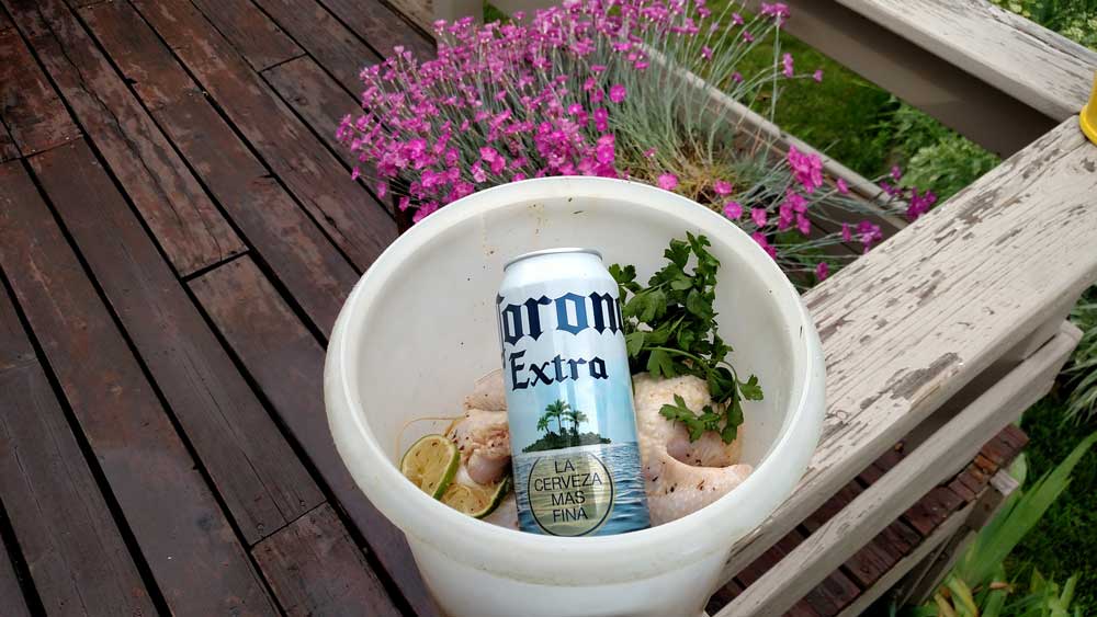 Beer can chicken