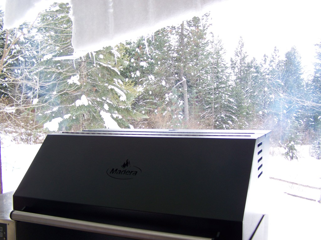 Cooking steak in the winter on a pellet grill