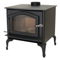 Kuma Ashwood wood stove with cast legs and black door