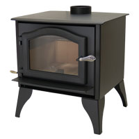 Kuma Ashwood wood stove with steel legs and black door