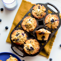Lodge Muffin Pan with Fresh Blueberry Muffins