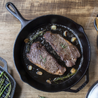 Lodge Cast Iron Skillet searing Steak
